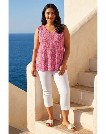 Roman Curve  Ruched Shoulder Vest Top