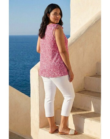 Roman Curve  Ruched Shoulder Vest Top