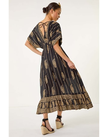 Roman Petite Foil Print Boho Maxi Dress