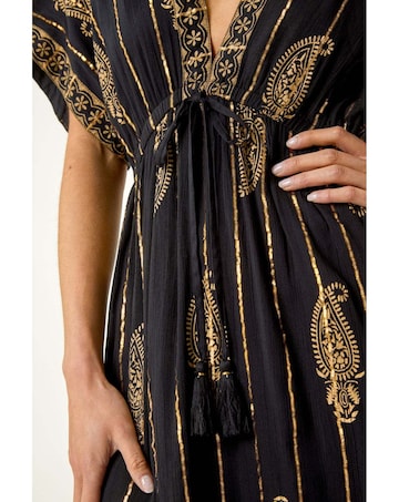 Roman Petite Foil Print Boho Maxi Dress