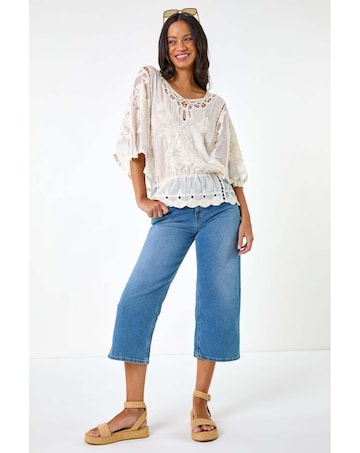 Roman Dusk Butterfly Lace Blouse