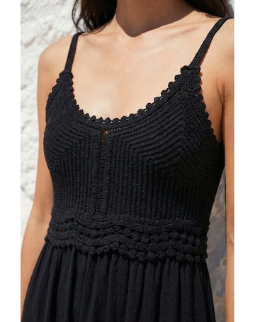 Roman Petite Crochet Trim Maxi Dress