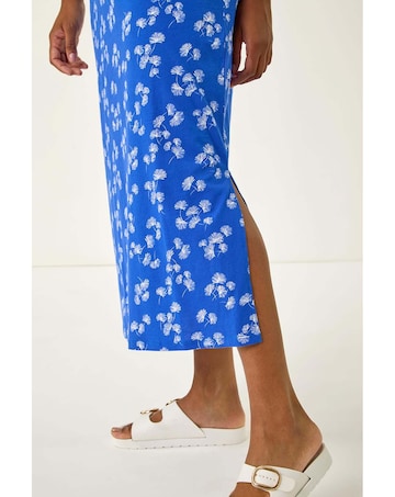 Roman Dandelion Print Midi Dress