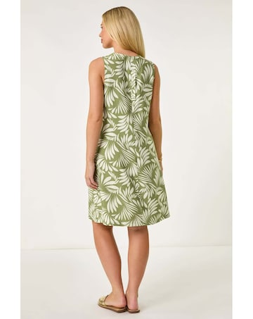 Roman Petite Leaf Print Shift Dress