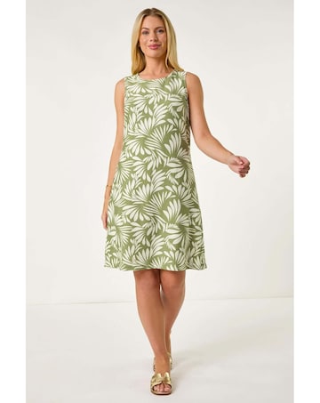 Roman Petite Leaf Print Shift Dress