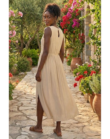 Roman Crochet Bodice Midi Dress