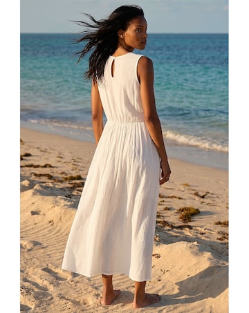 Roman Crochet Bodice Midi Dress