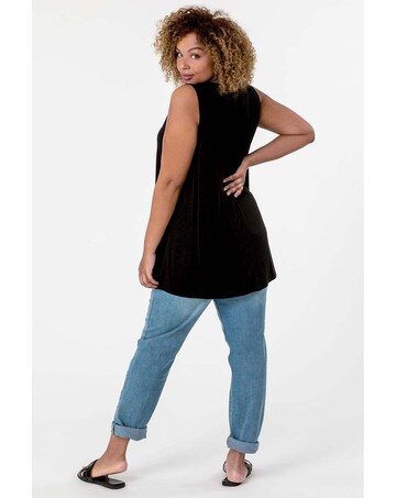 Roman Curve Plain V-Neck Vest Top