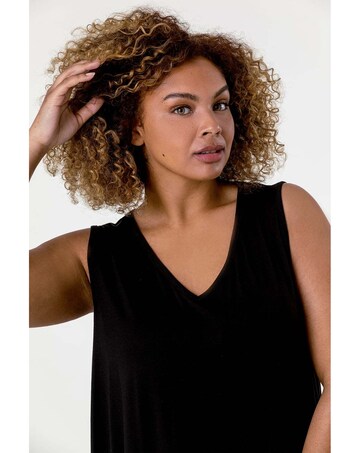 Roman Curve Plain V-Neck Vest Top