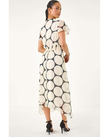 Roman Petite Spot Print Twist Dress