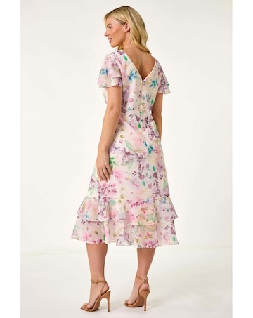 Roman Petite Floral Double Frill Dress