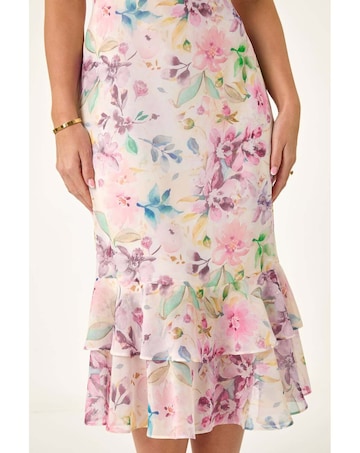 Roman Petite Floral Double Frill Dress