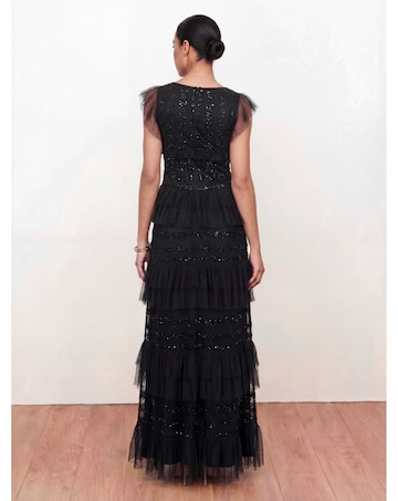 Maya Deluxe Embellished V Neck Maxi Dres