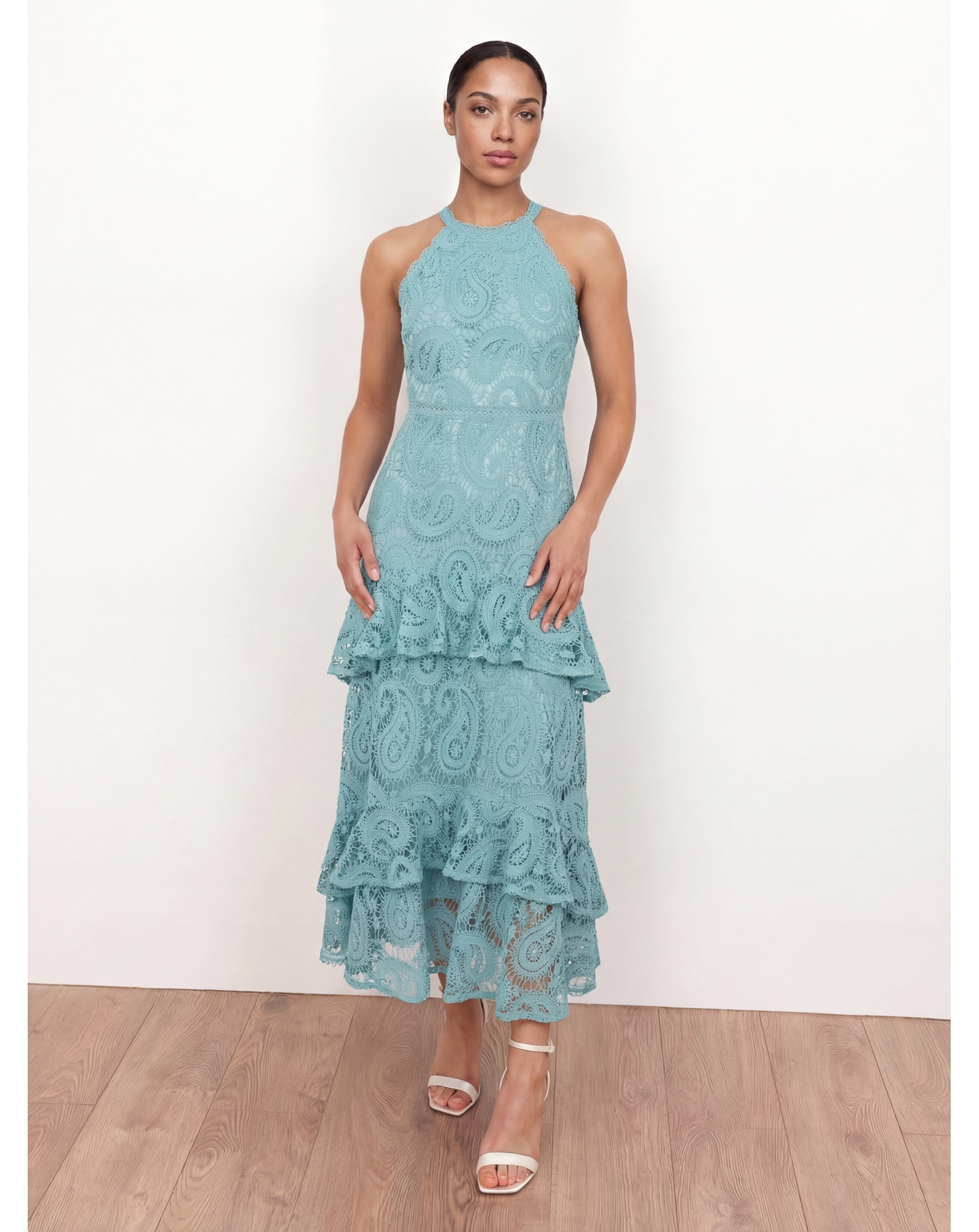 New In - Maya Deluxe Lace Tiered Maxi Dress