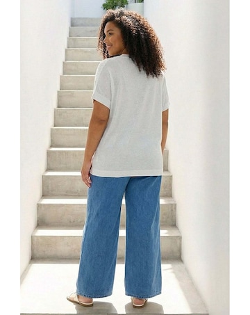 Roman Curve Sparkly Knit Top