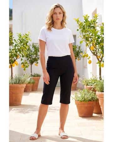 Roman Knee Length Elastic Waist Shorts