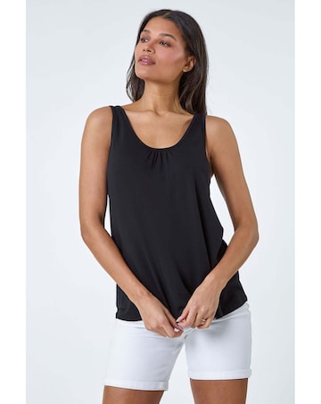 Roman Plain V-Neck Stretch Jersey Top