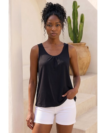 Roman Plain V-Neck Stretch Jersey Top