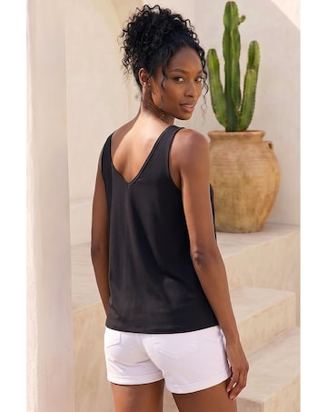Roman Plain V-Neck Stretch Jersey Top