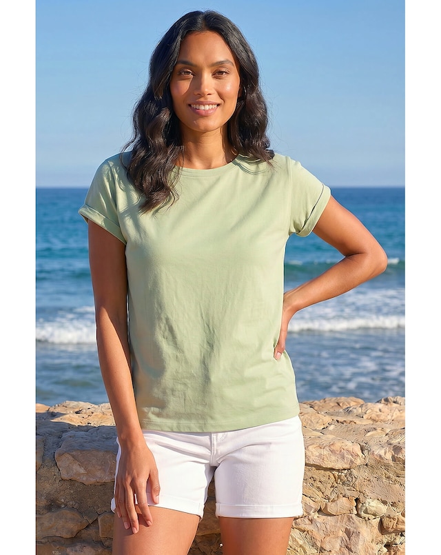 Roman Stretch Cotton Jersey T-Shirt