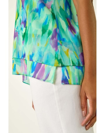 Roman Blurred Double Layered Vest Top