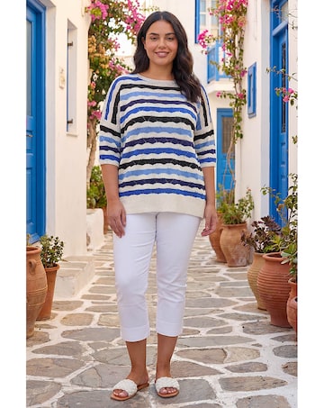 Roman Curve Wave Stripe Jumper