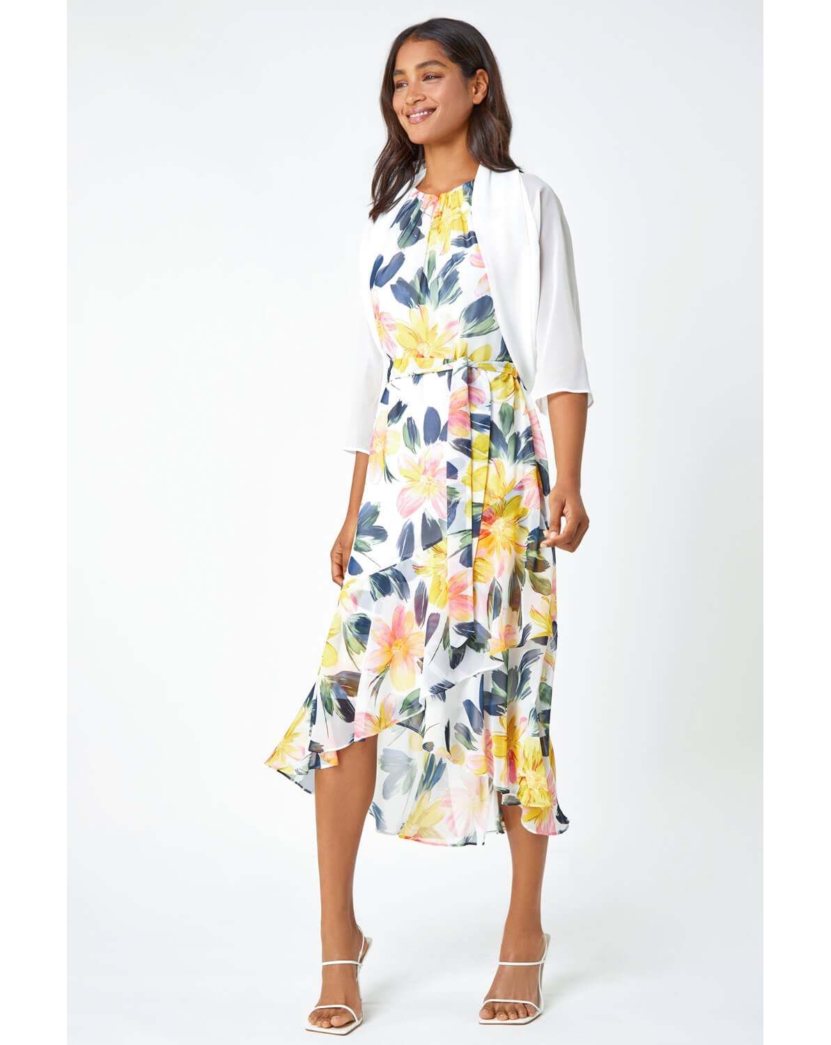 Roman Ruched Hem Chiffon Bolero