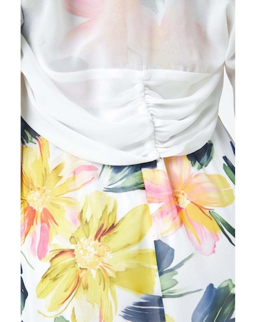 Roman 3/4 Sleeve Ruched Chiffon Bolero