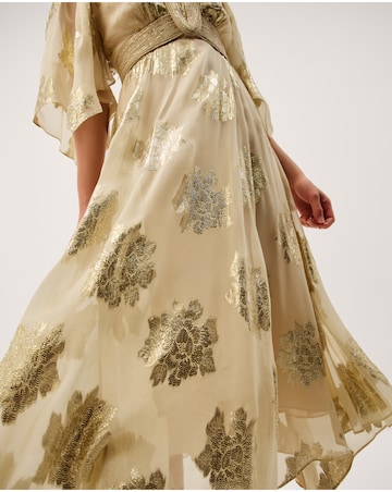 Monsoon Lydia V-Neck Shimmer Midi Dress
