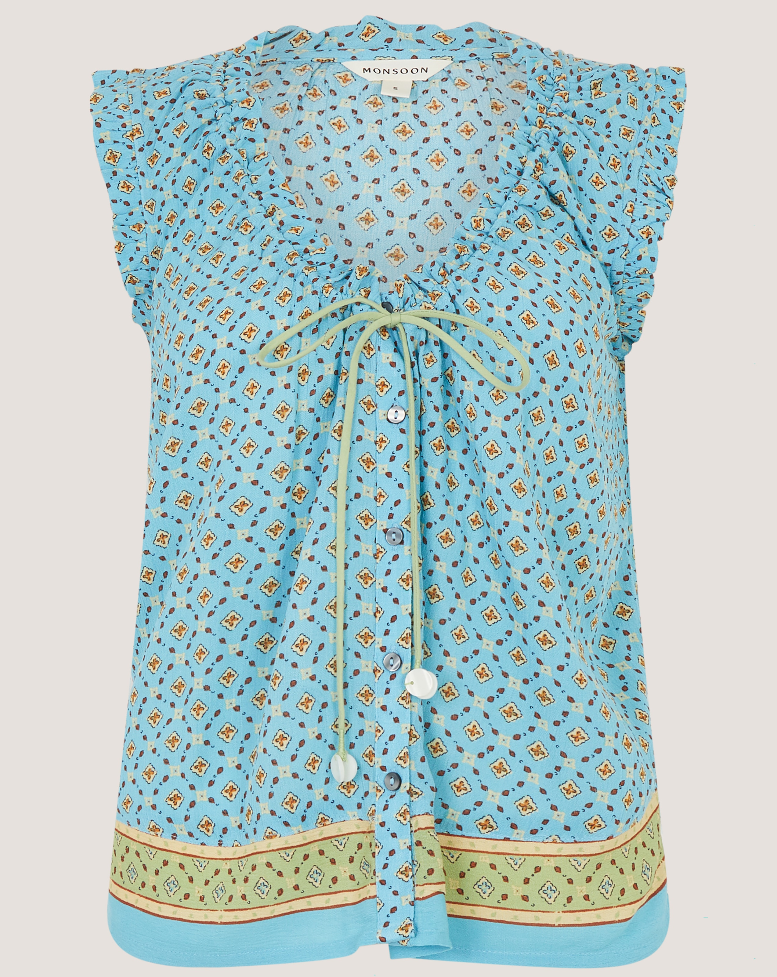 Monsoon Millie Print Frill Top