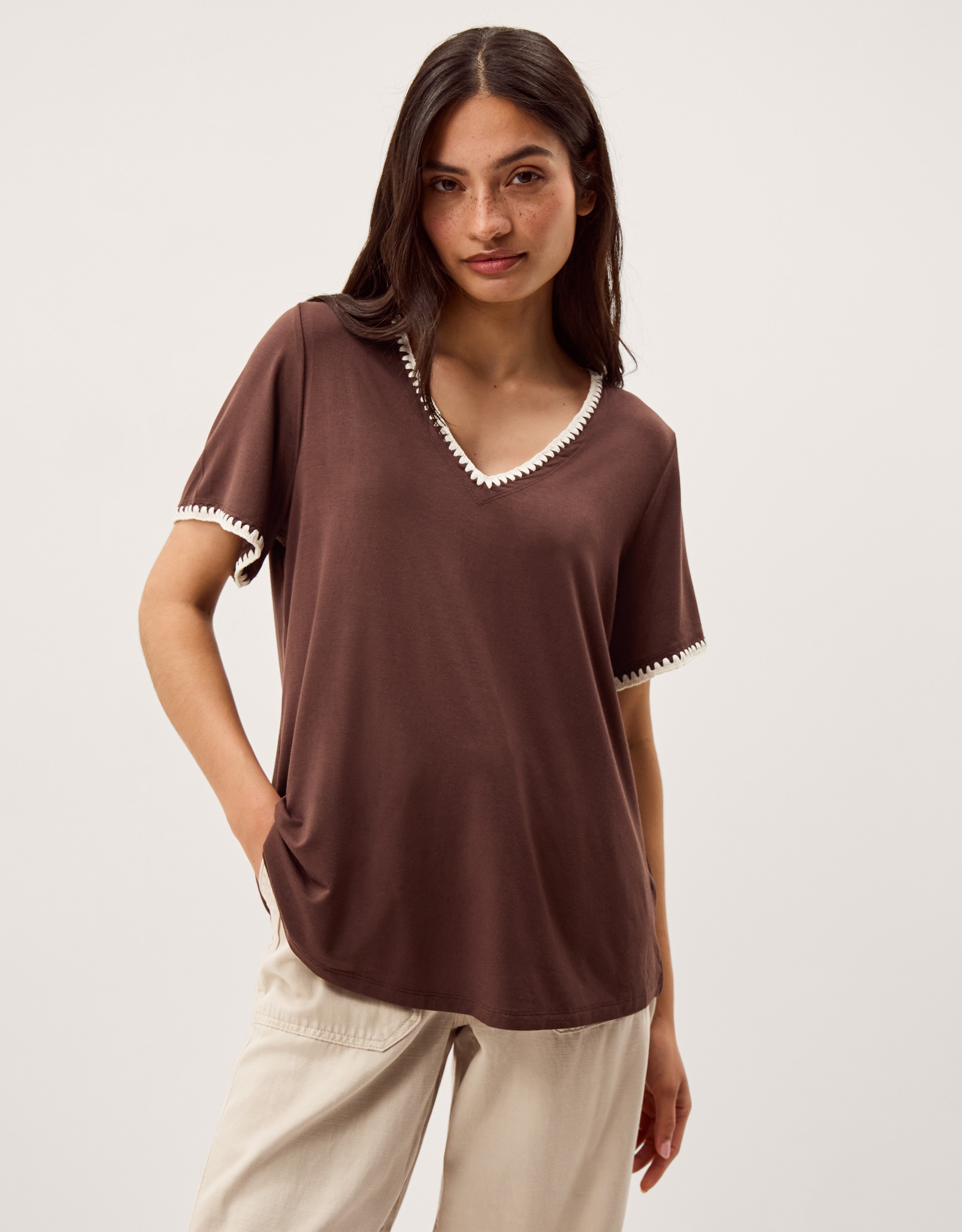 New In - Monsoon Tilly Contrast Stitch T-Shirt