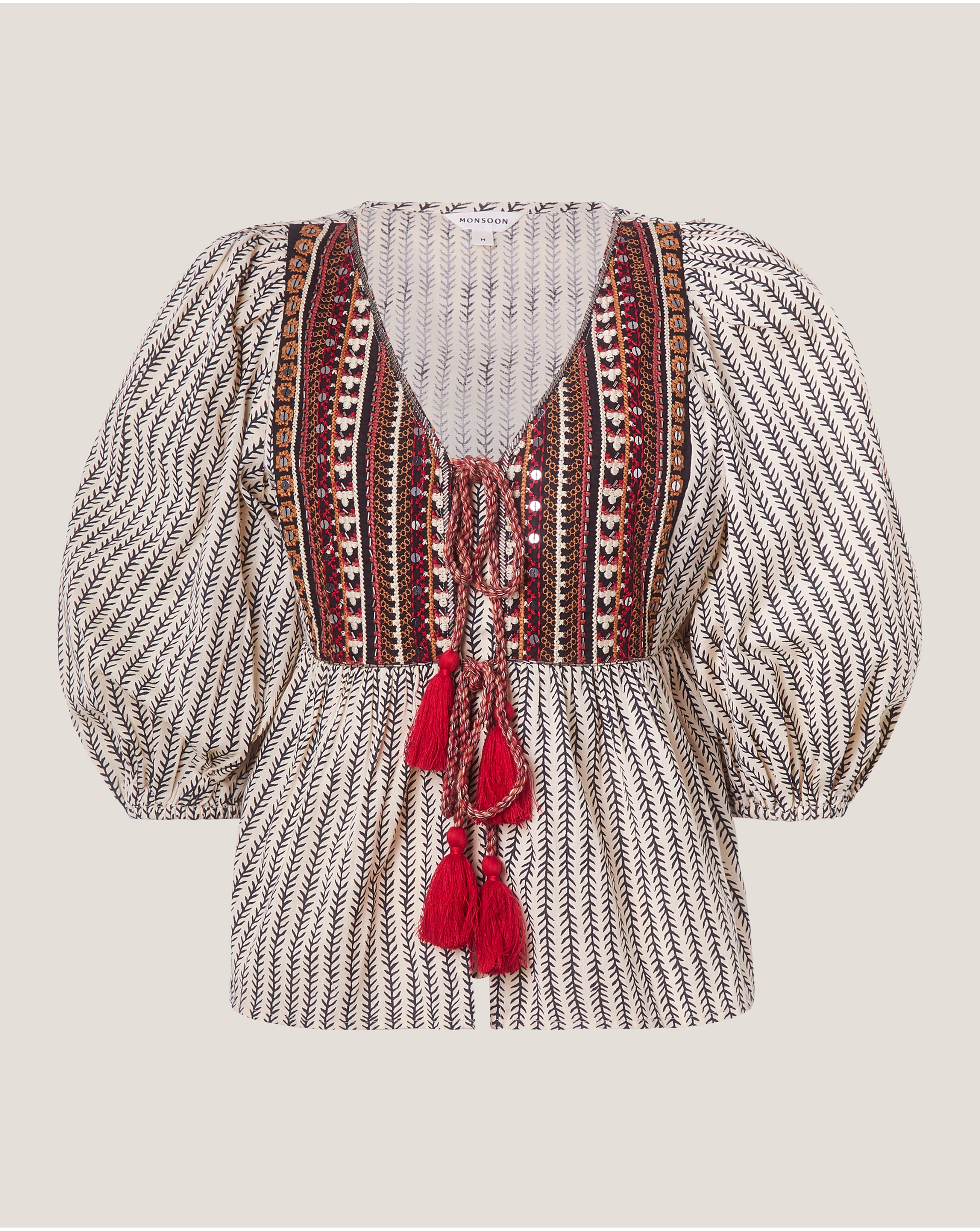 New In - Monsoon Laila Embellished Print Blouse
