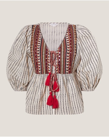 Monsoon Laila Embellished Print Blouse