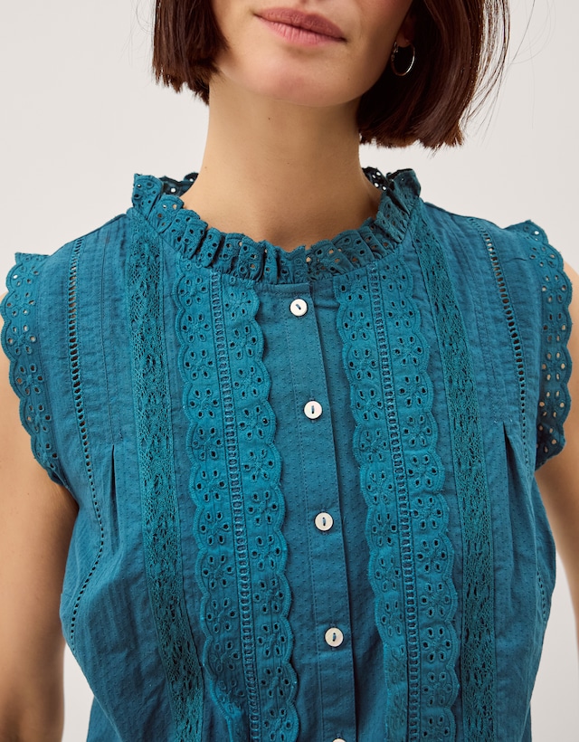 Monsoon Trish Sleeveless Frill Top