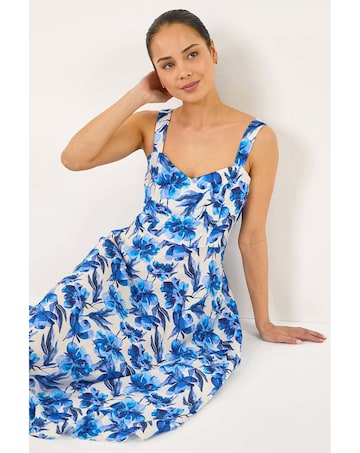 Roman Petite Floral Strappy Midi Dress