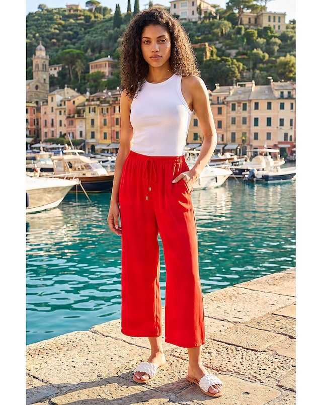 Roman Petite Elastic Cropped Trouser