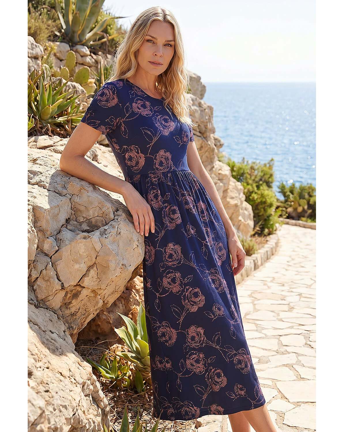 New In - Roman Petite Floral Gathered Dress