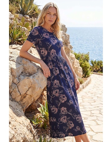 Roman Petite Floral Gathered Dress