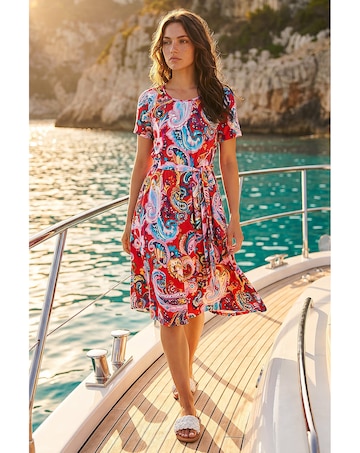 Roman Petite Tie Front Swing Dress