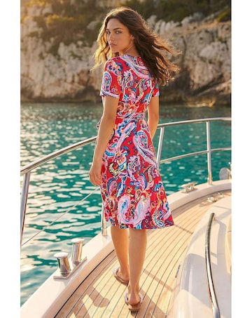 Roman Petite Tie Front Swing Dress