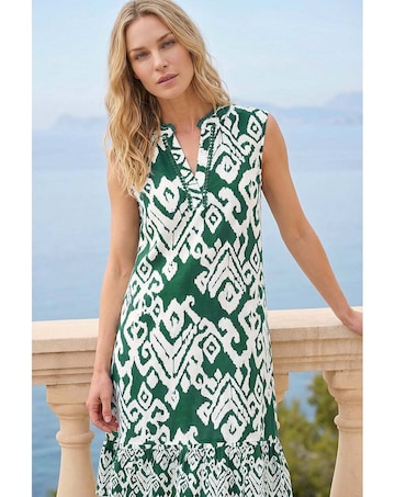 Roman Petite Aztec Frill Hem Dress