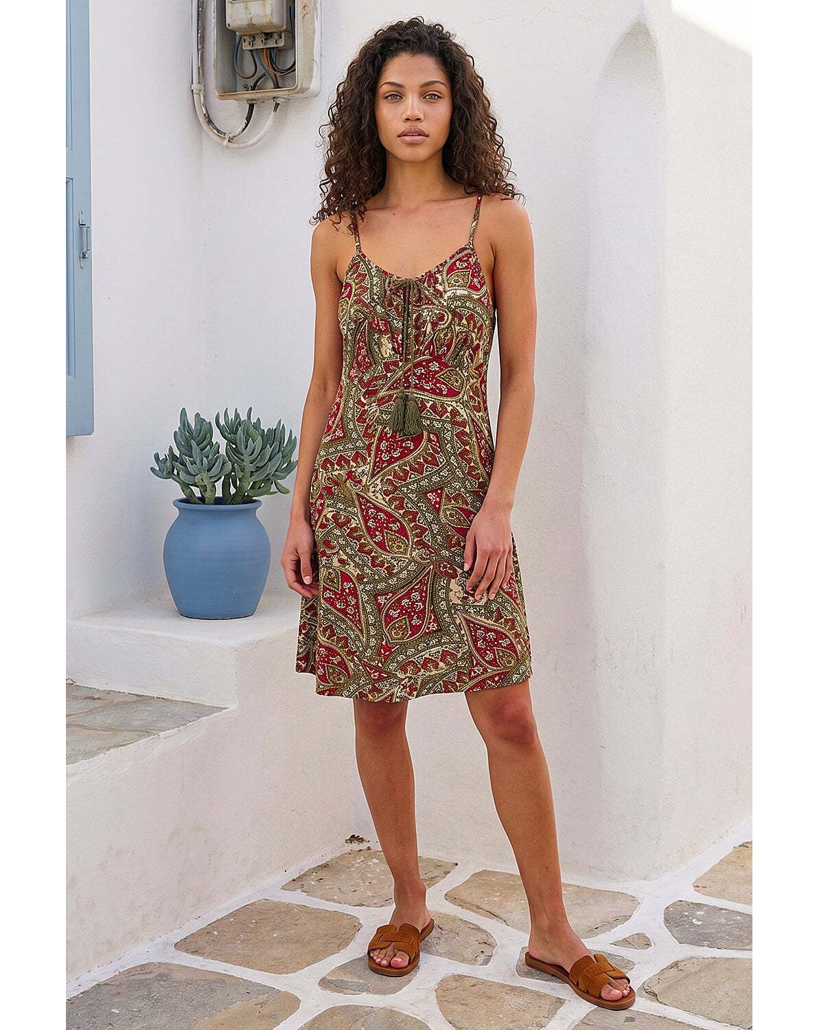 New In - Roman Petite Paisley Tassel Front Dress