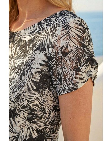 Roman Petite Lace Print Stretch Dress