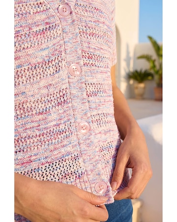 Roman Petite Space Dye Knit Cardigan