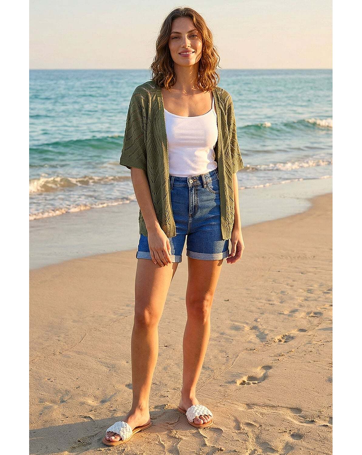 New In - Roman Petite Pointelle Knit Cardigan