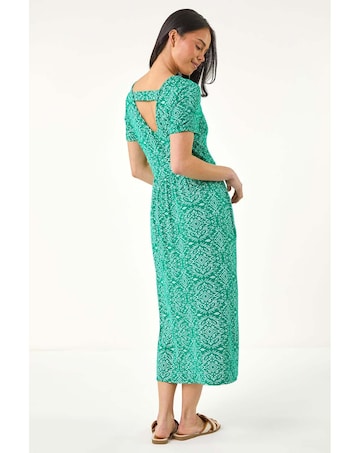 Roman Petite Aztec Gathered Dress