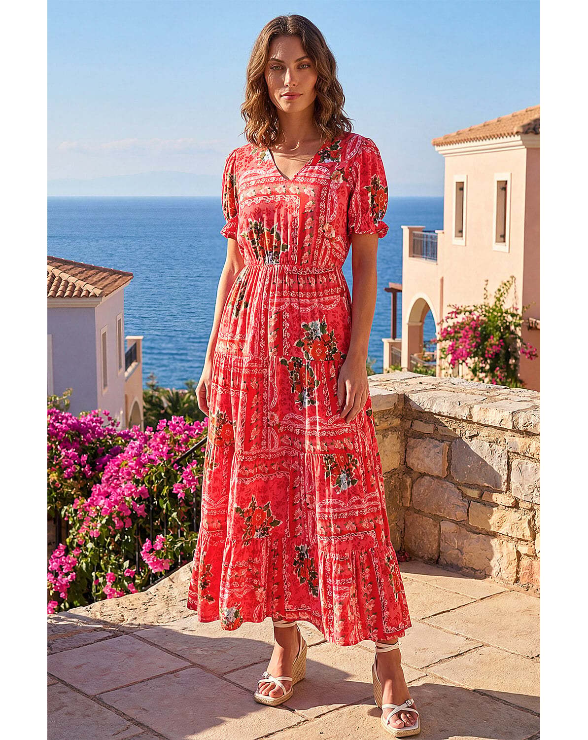 New In - Roman Petite Abstract Print Midi Dress