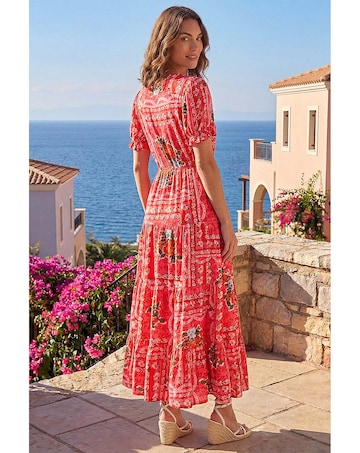 Roman Petite Abstract Print Midi Dress