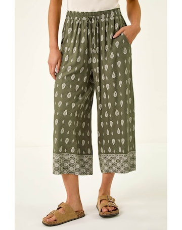 Roman Petite Aztec Print Cropped Trouser