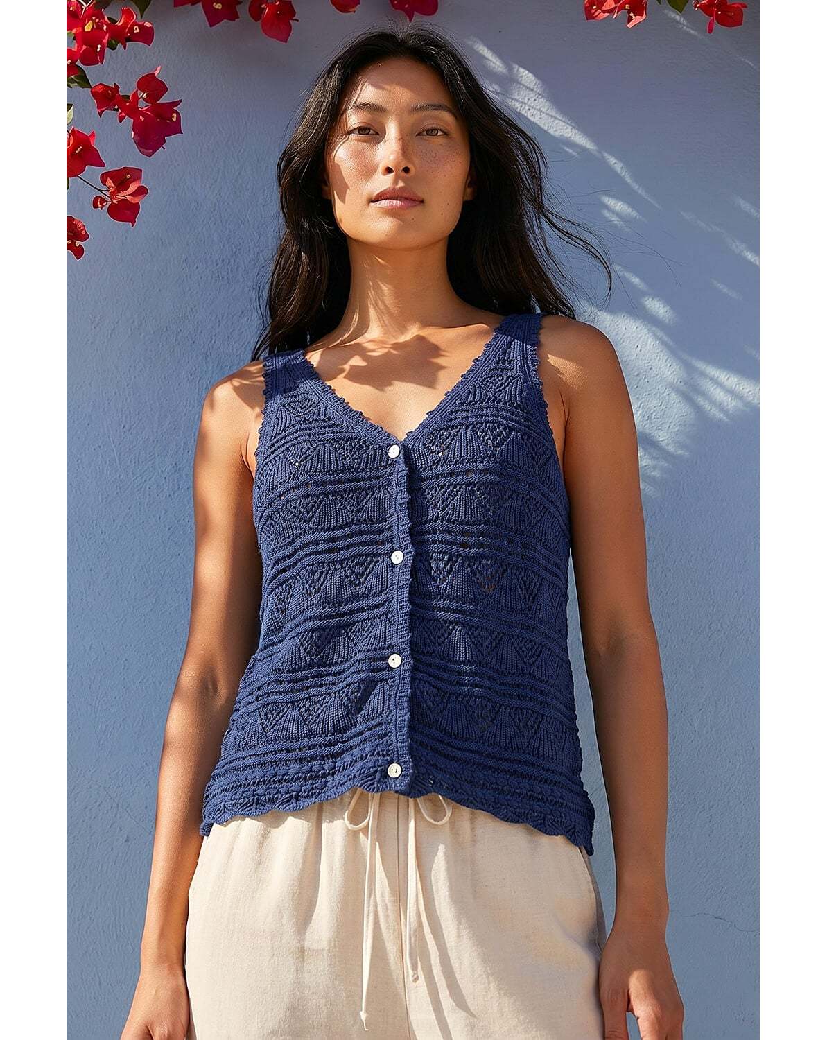 New In - Roman Petite Button Knit Cami Top